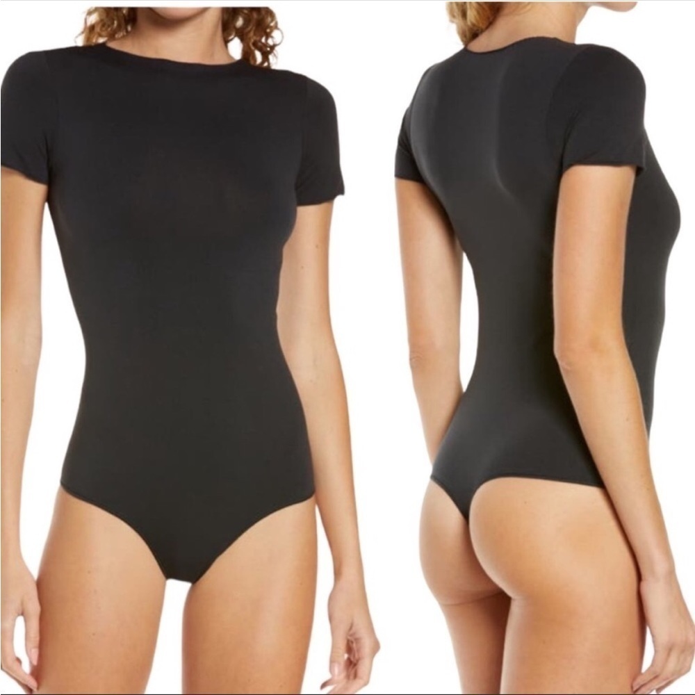 SKIMS Essential T-Shirt Bodysuit Onyx Black NWOT 4X/5X